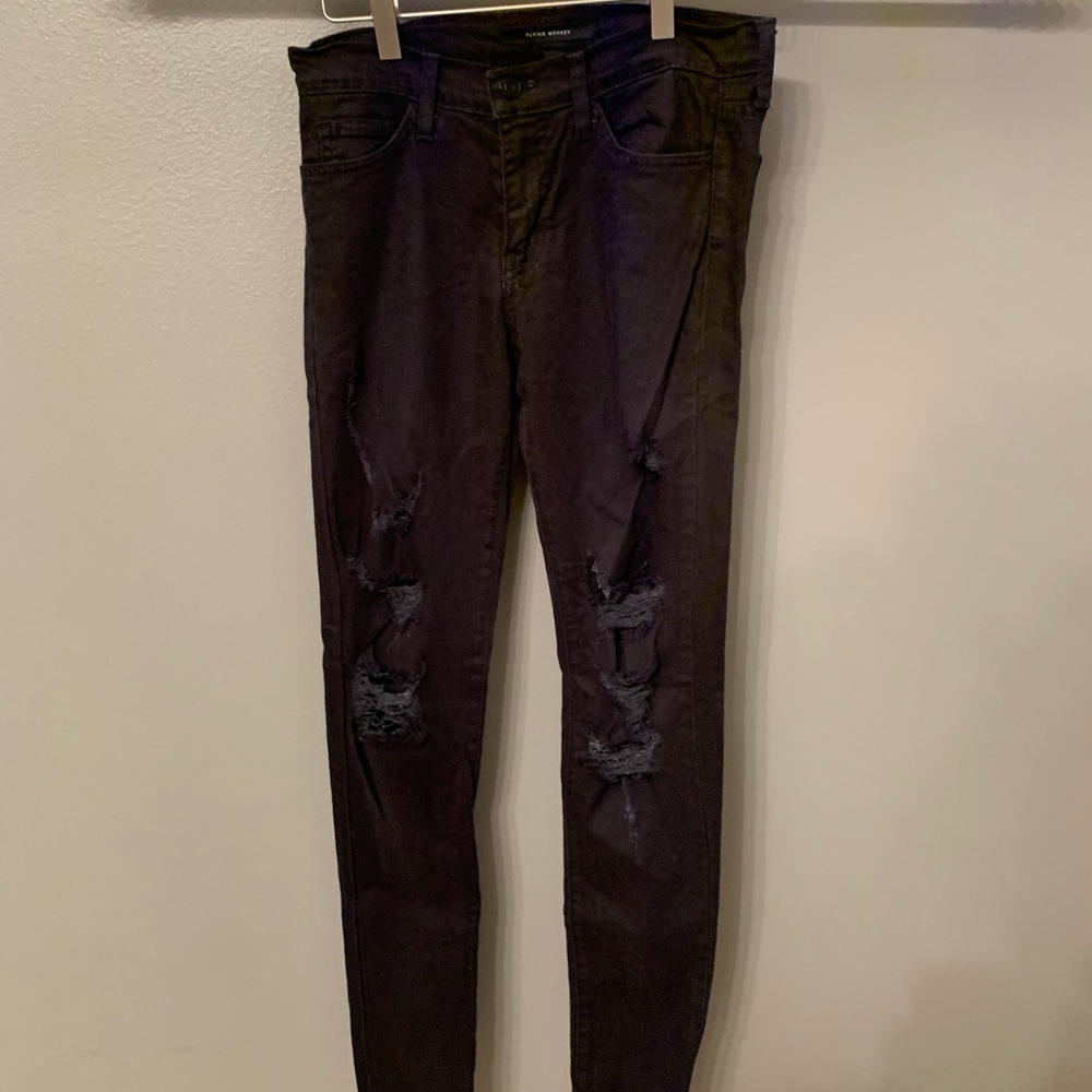 Flying Monkey Black Ripped Skinny Jeans
